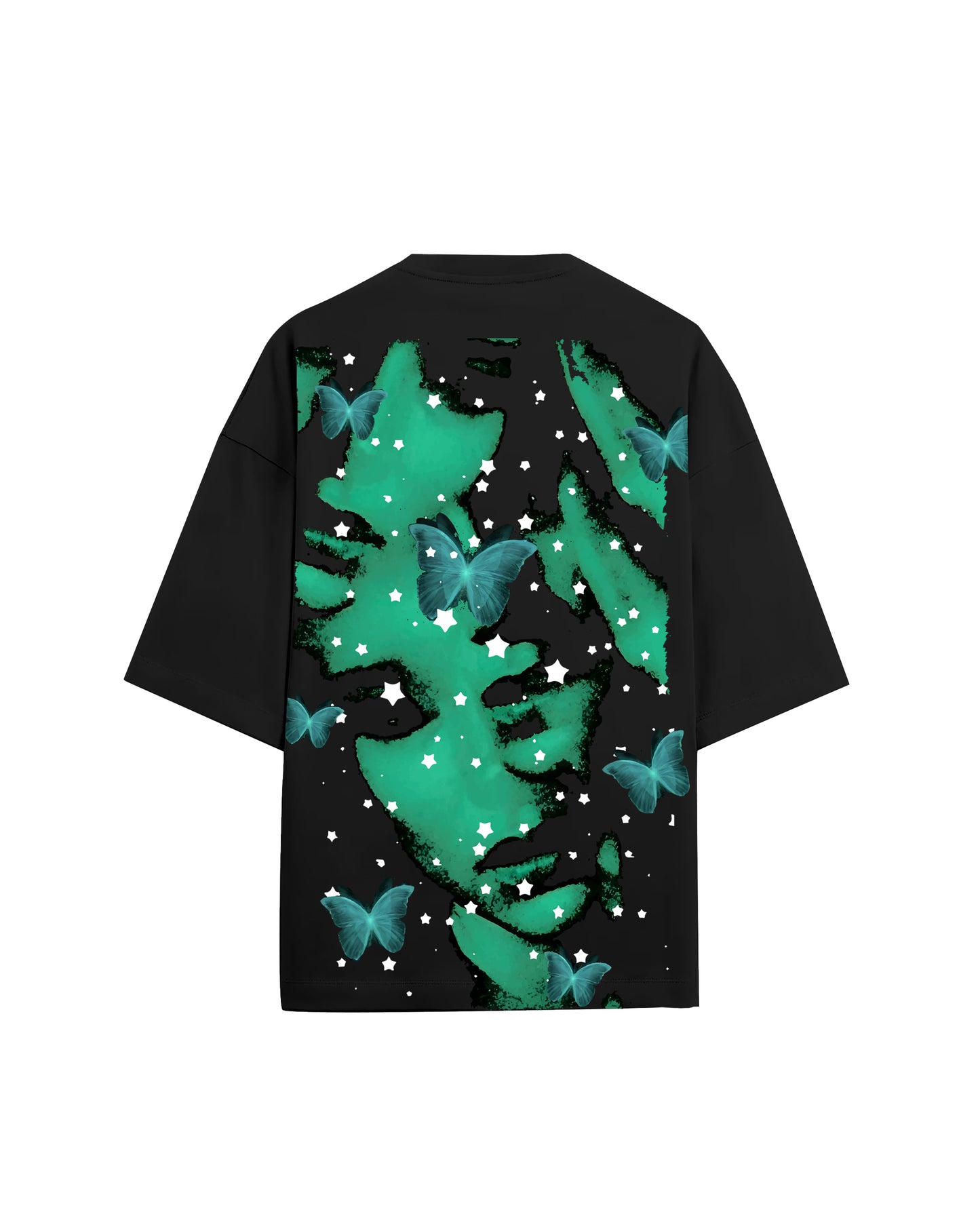GREEN COSMIC BUTTERFLIES | OVERSIZED FIT