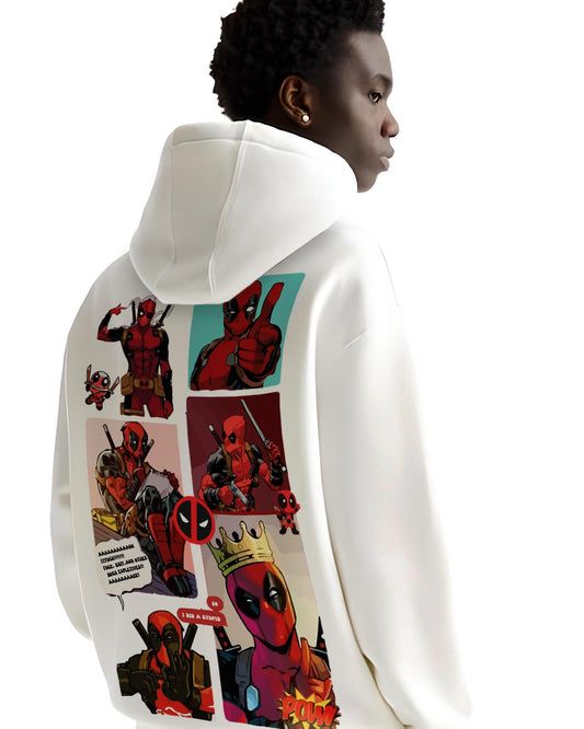 Unleash Your Inner Hero with the Premium Deadpool Marvel Avengers White Hoodie – Comfort Meets Durability!