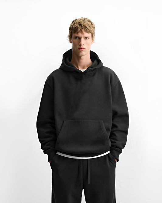 ECLIPSE BLACK SOLIDS REGULAR FIT HOODIE