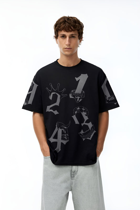 Numbers | Oversized T-shirt | 240GSM Premium Loop Cotton