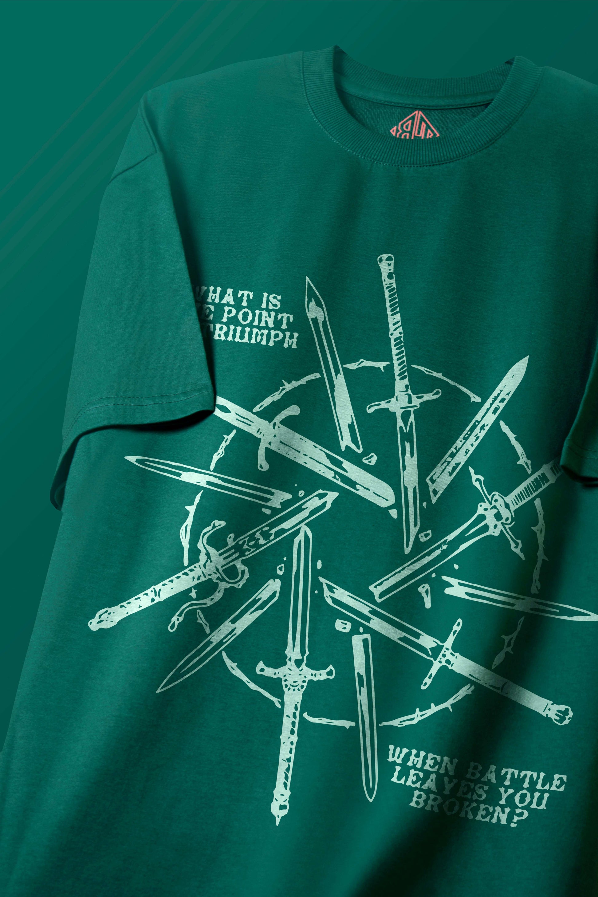 Meaningless Battle | Oversized | 240GSM (100% Cotton) | Bottle Green Color