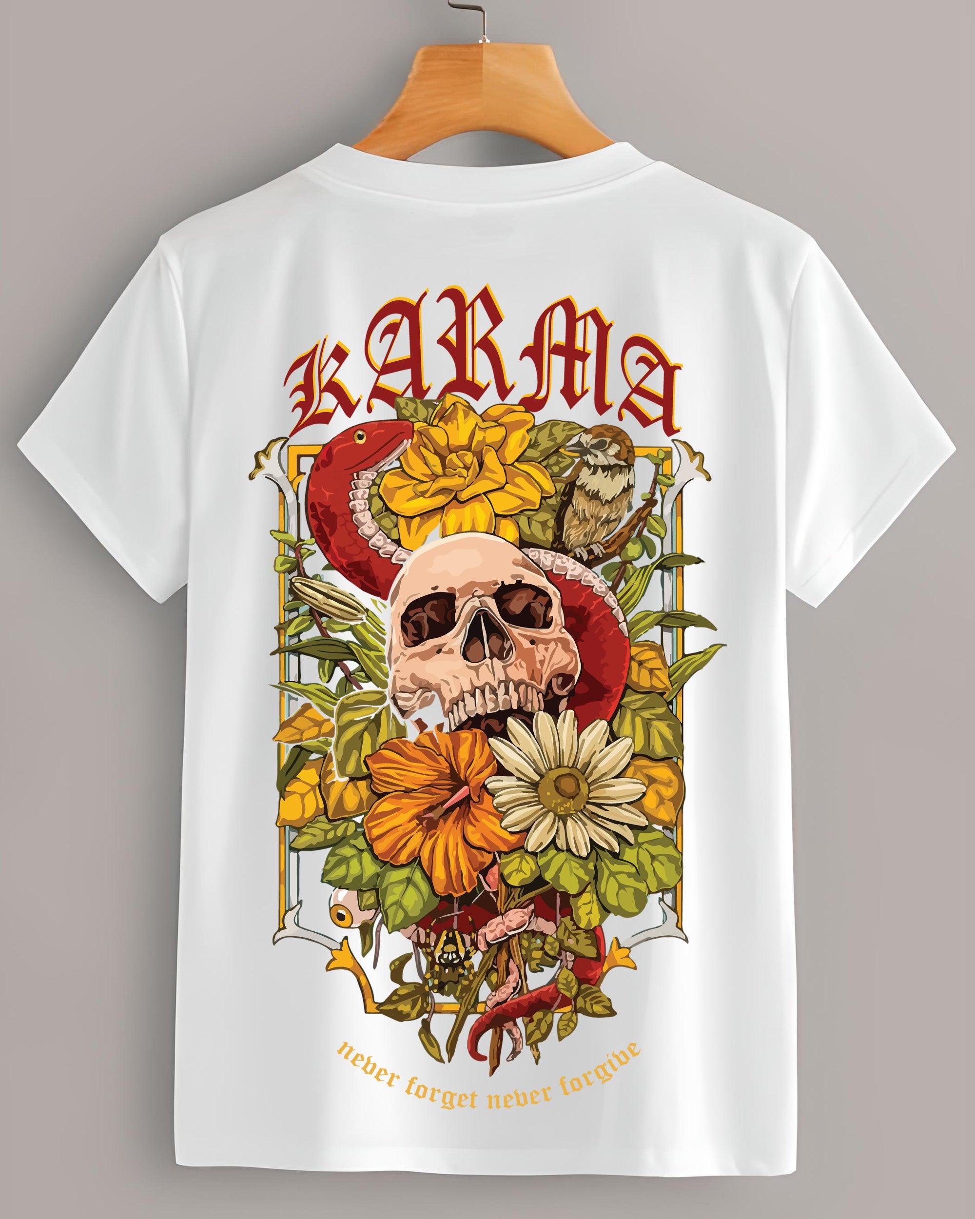 KARMA SKULL POISON WHITE REGULAR T-SHIRT