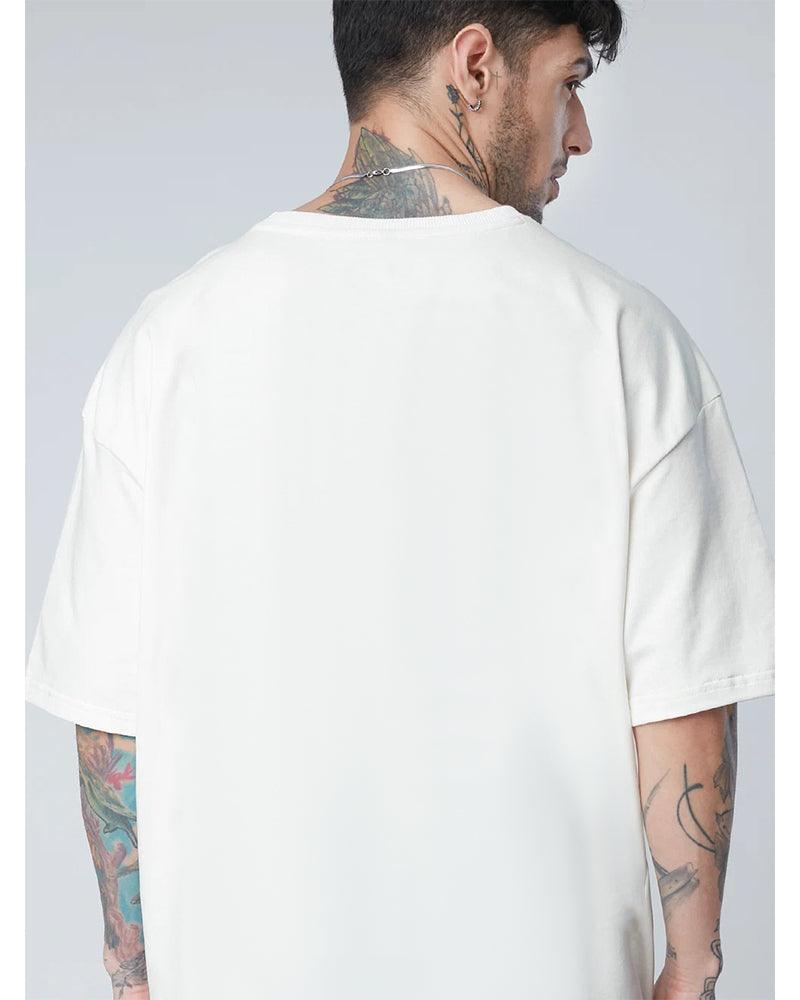 Solid Oversized Fit White T-Shirt