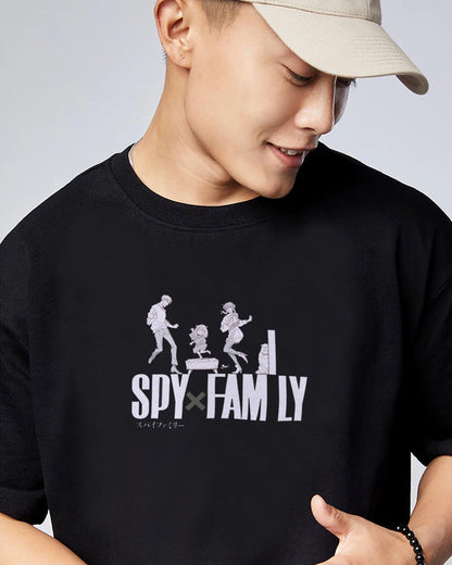 ANIME SPY FAMILY BLACK OVERSIZED T-SHIRT