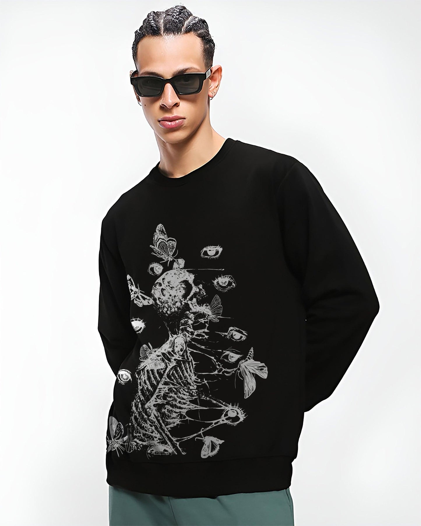 BONECASTER SKYDANCER BLACK REGULAR FIT SWEATSHIRT