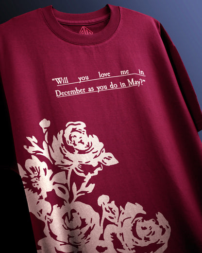 LOVE IN DECEMBER | Oversized | 240GSM (100% Cotton) | Wine Color