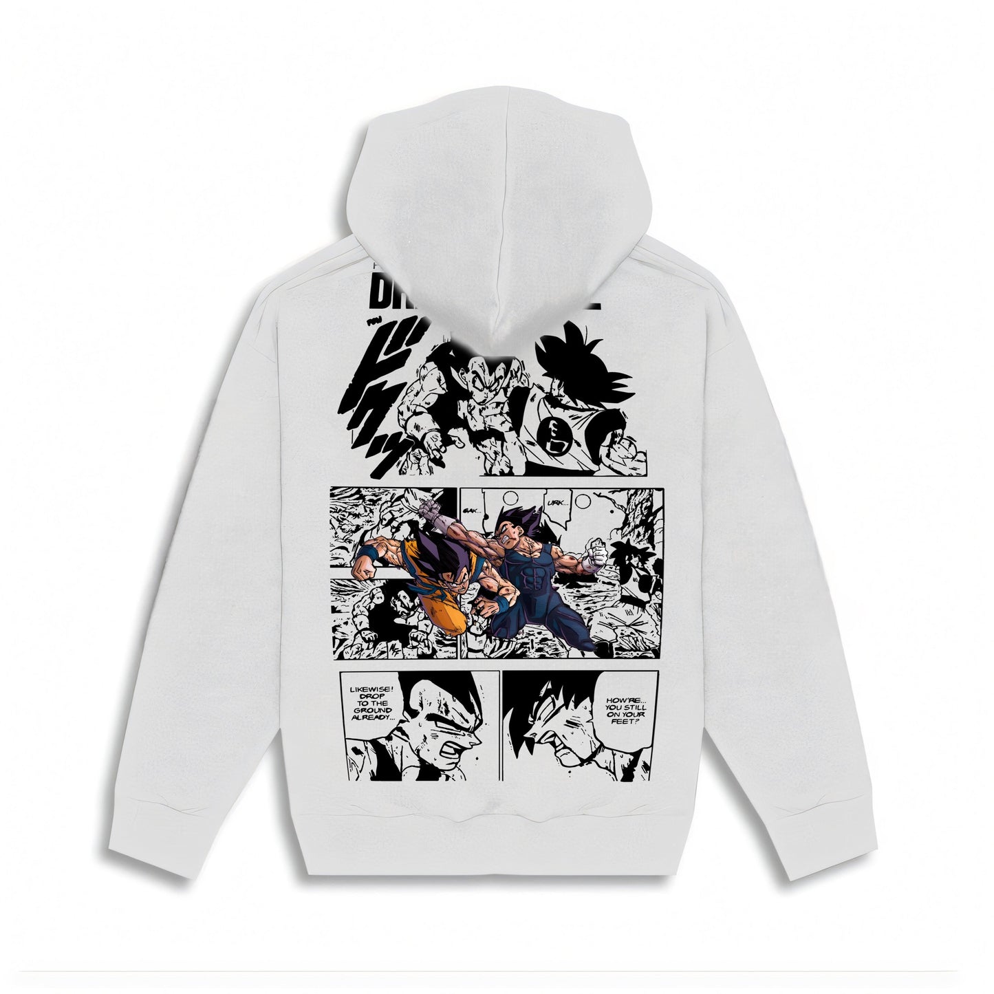 DBZ Comic Style White Hoodie 350GSM Cotton