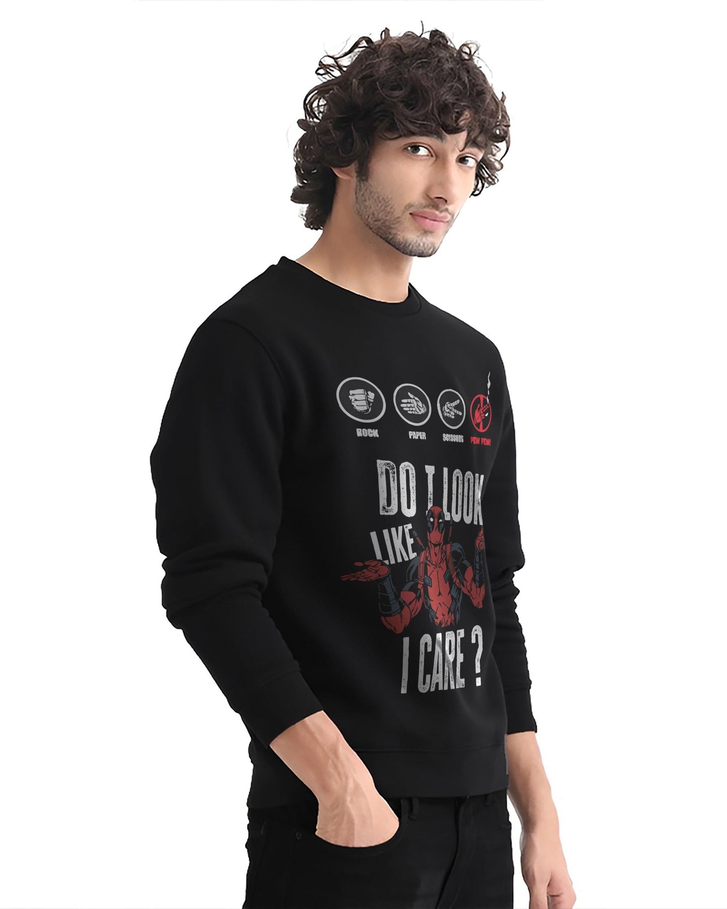 RED CARELESS MAVERICK BLACK SWEATSHIRT