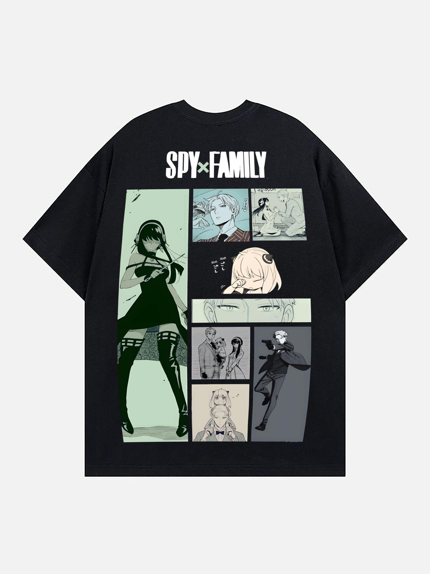 ANIME SPY FAMILY BLACK OVERSIZED T-SHIRT