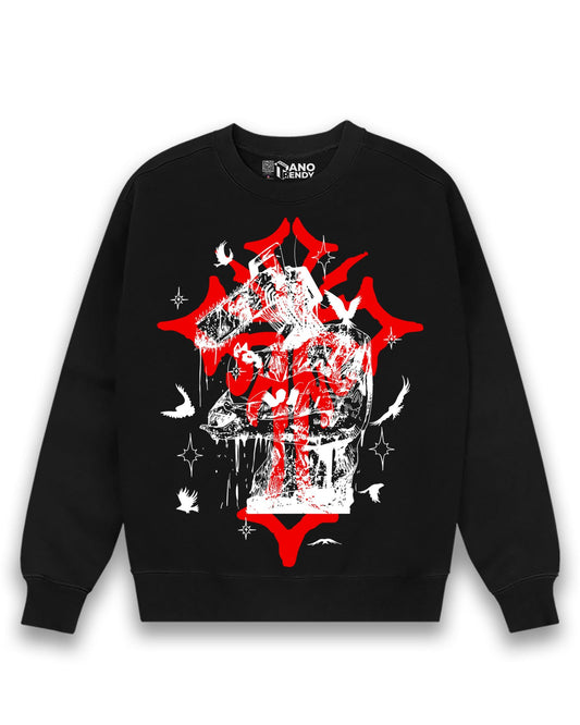 ANIME AXE SOUL BLACK REGULAR FIT SWEATSHIRT