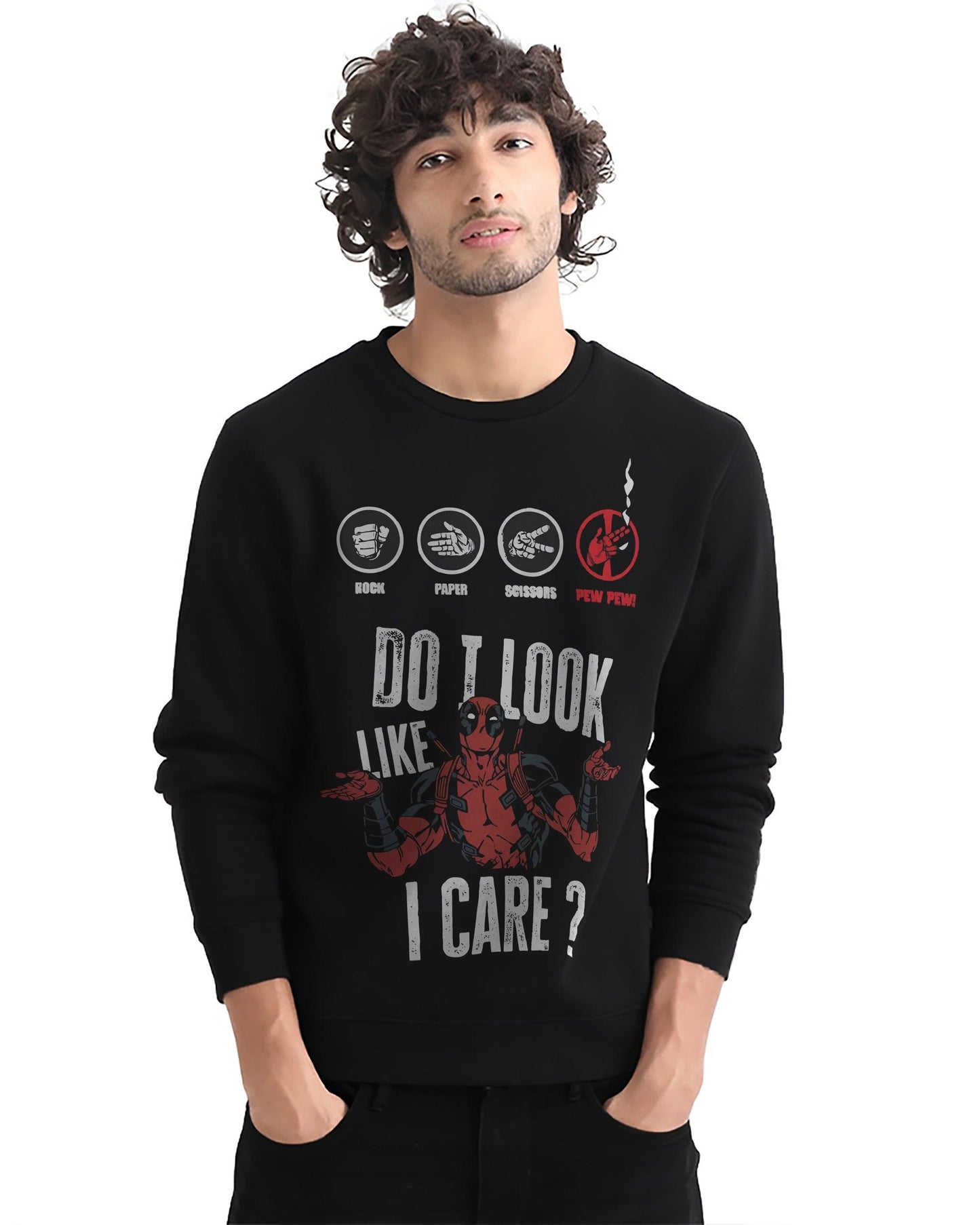 RED CARELESS MAVERICK BLACK SWEATSHIRT