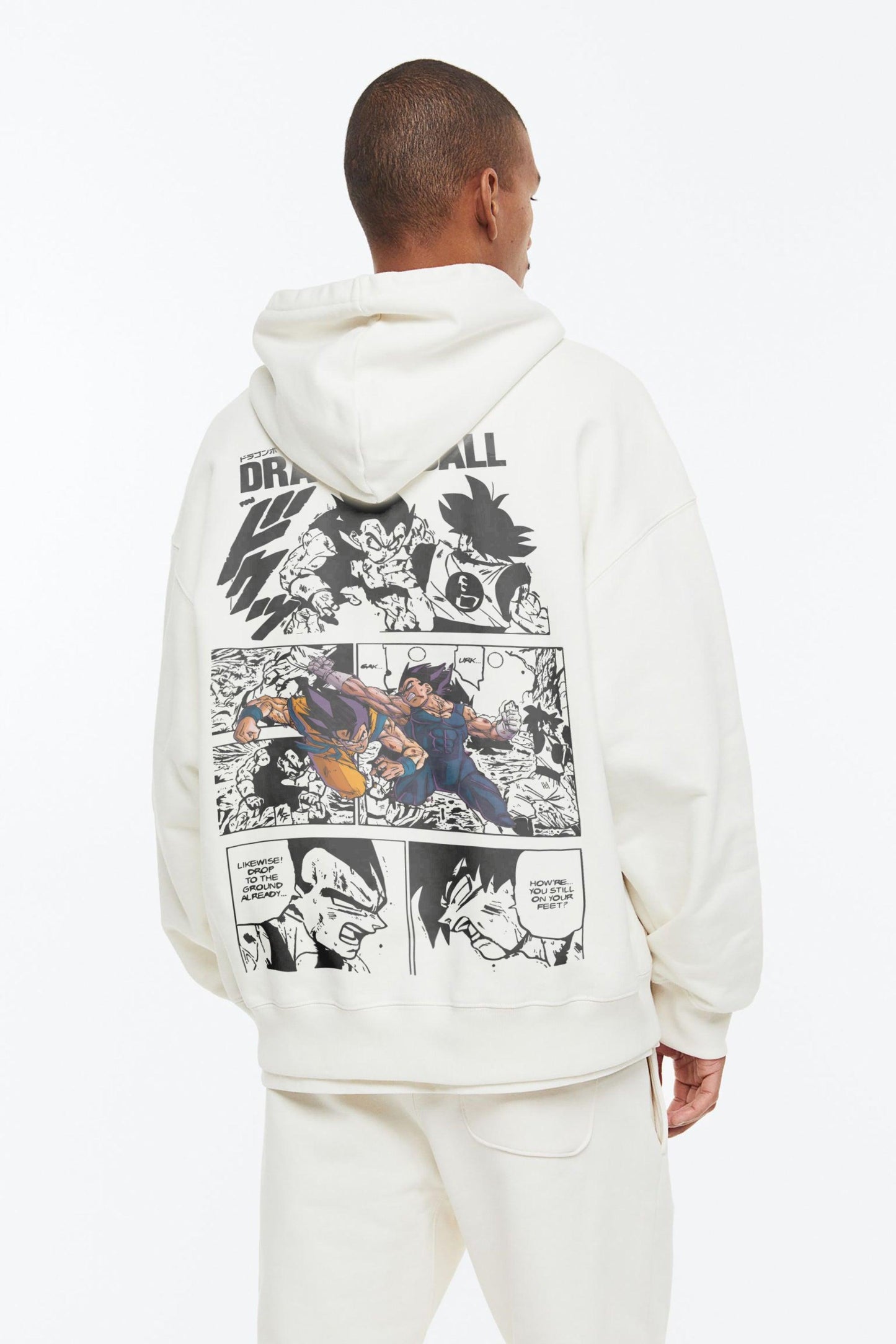 DBZ Comic Style White Hoodie 350GSM Cotton