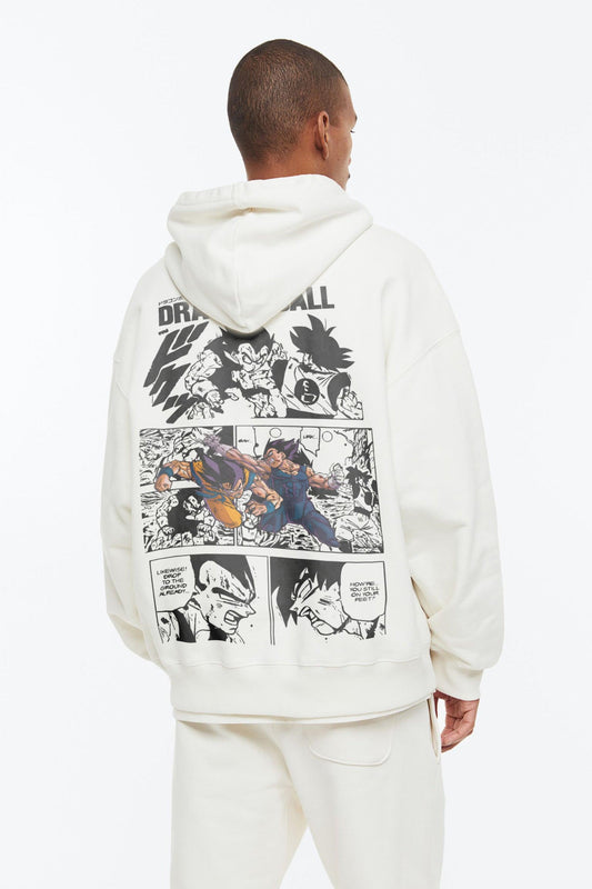 ANIME SAIYAN BATTLE COMIC WHITE HOODIE