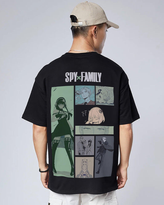 ANIME SPY FAMILY BLACK OVERSIZED T-SHIRT