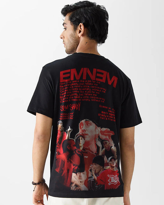 SLIM SHADY RAP MIC GOD BLACK REGULAR T-SHIRT