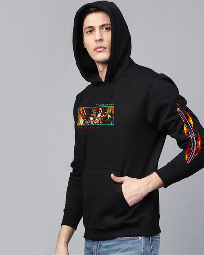 ANIME SWORD SPIRIT BLACK REGULAR FIT HOODIE