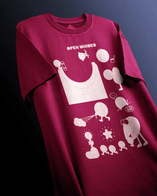 OPEN MINDED | Oversized | 240GSM (100% Cotton) | Wine Color