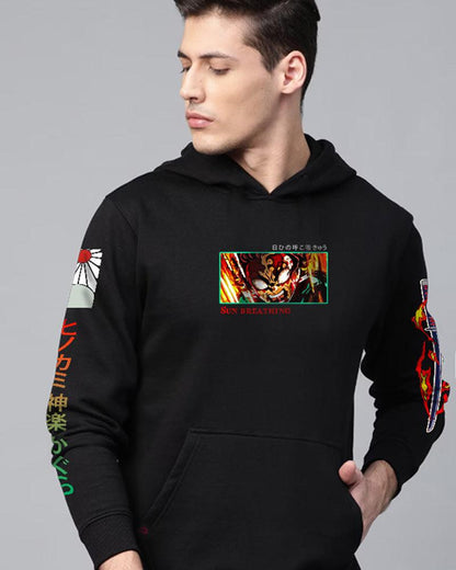 ANIME SWORD SPIRIT BLACK REGULAR FIT HOODIE