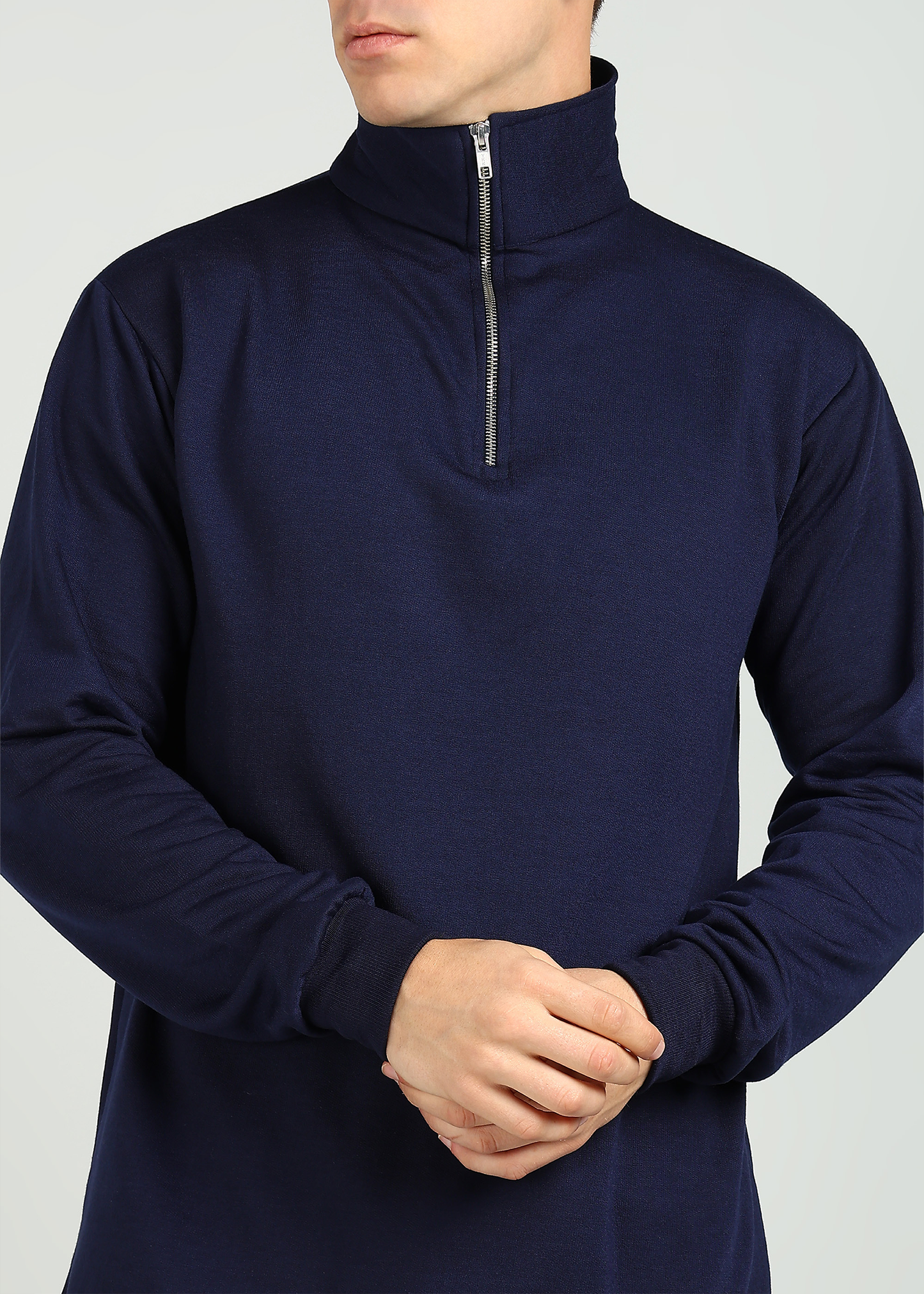 OLD MONEY ZIPPER Sweatshirt | Navy Blue | Regular Fit