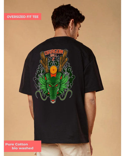 ANIME DRAGON POWER BLACK OVERSIZED T-SHIRT