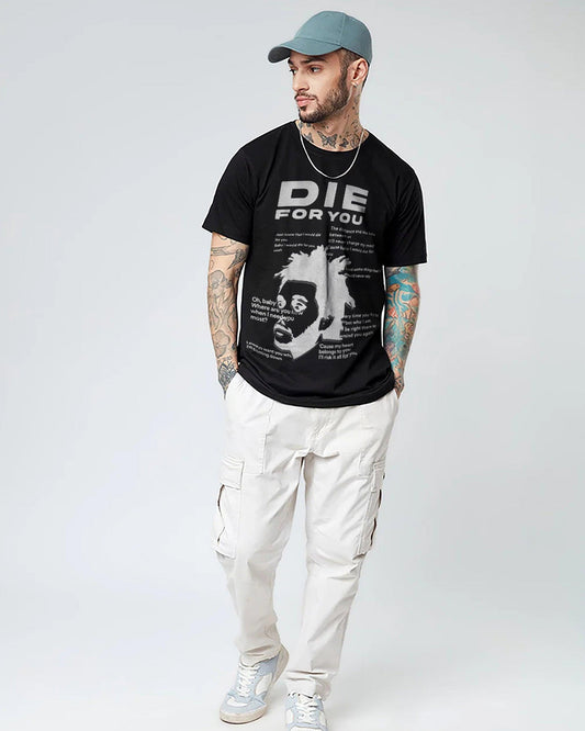 DIE FOR YOU WEEKND BLACK REGULAR T-SHIRT