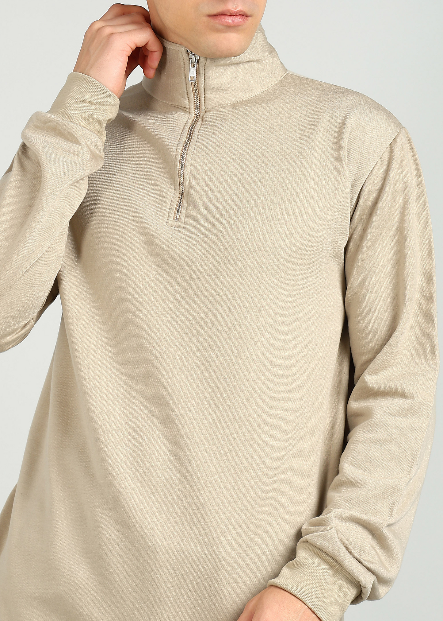 OLD MONEY ZIPPER Sweatshirt | Beige | Regular Fit