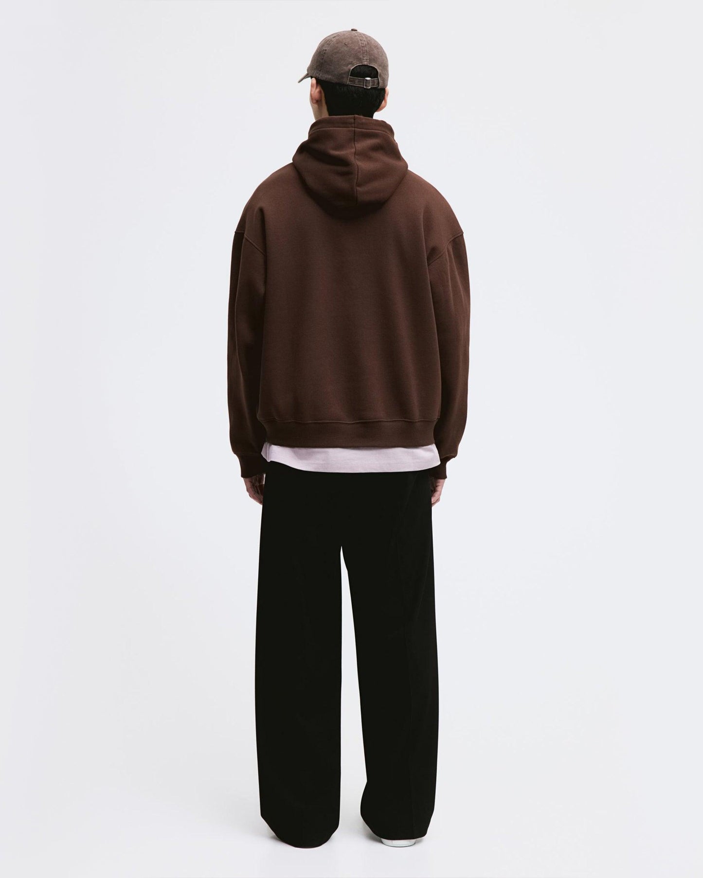 Solid Regular Fit Hoodie Brown