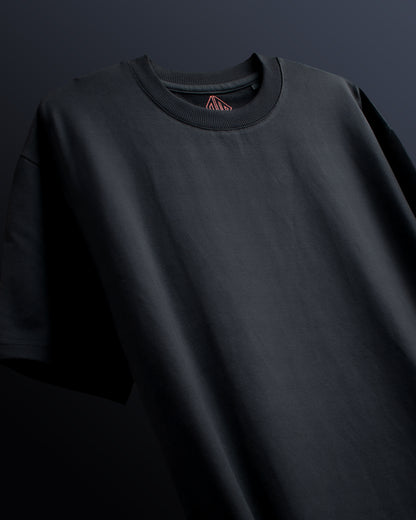 Heavy Weight | Black Solid Oversized T-shirt