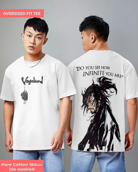 ANIME SELF INFINITE WHITE OVERSIZED T-SHIRT