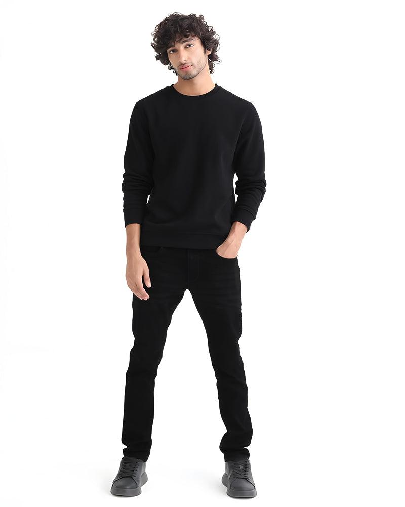 PRISONER FLOW BLACK COTTON SWEATSHIRT