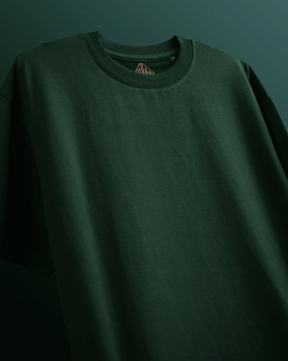 Heavy Weight | Bottle Green Solid Oversized T-shirt