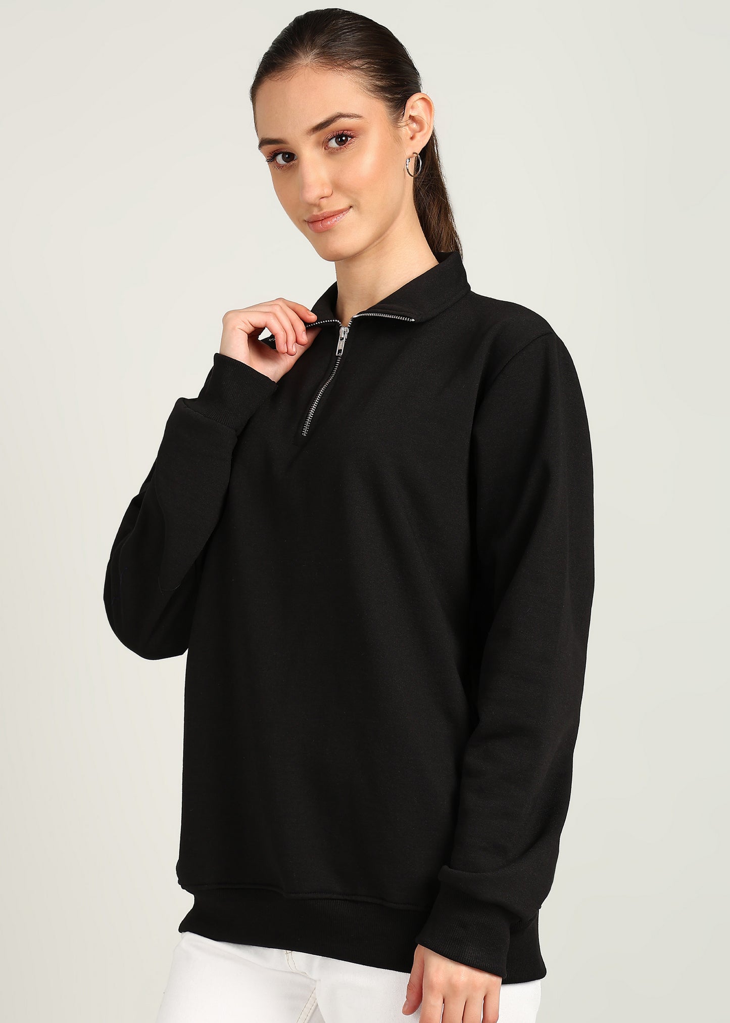 OLD MONEY ZIPPER Sweatshirt | SPACE BLACK | Regular Fit