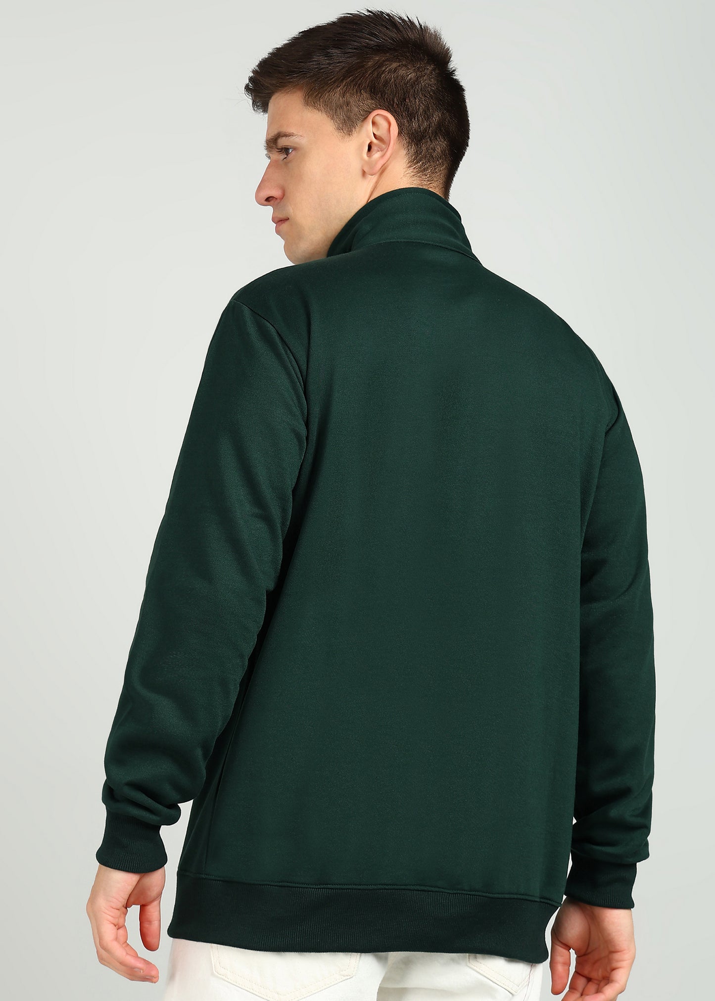 OLD MONEY ZIPPER Sweatshirt | BOTTLE GREEN | Regular Fit