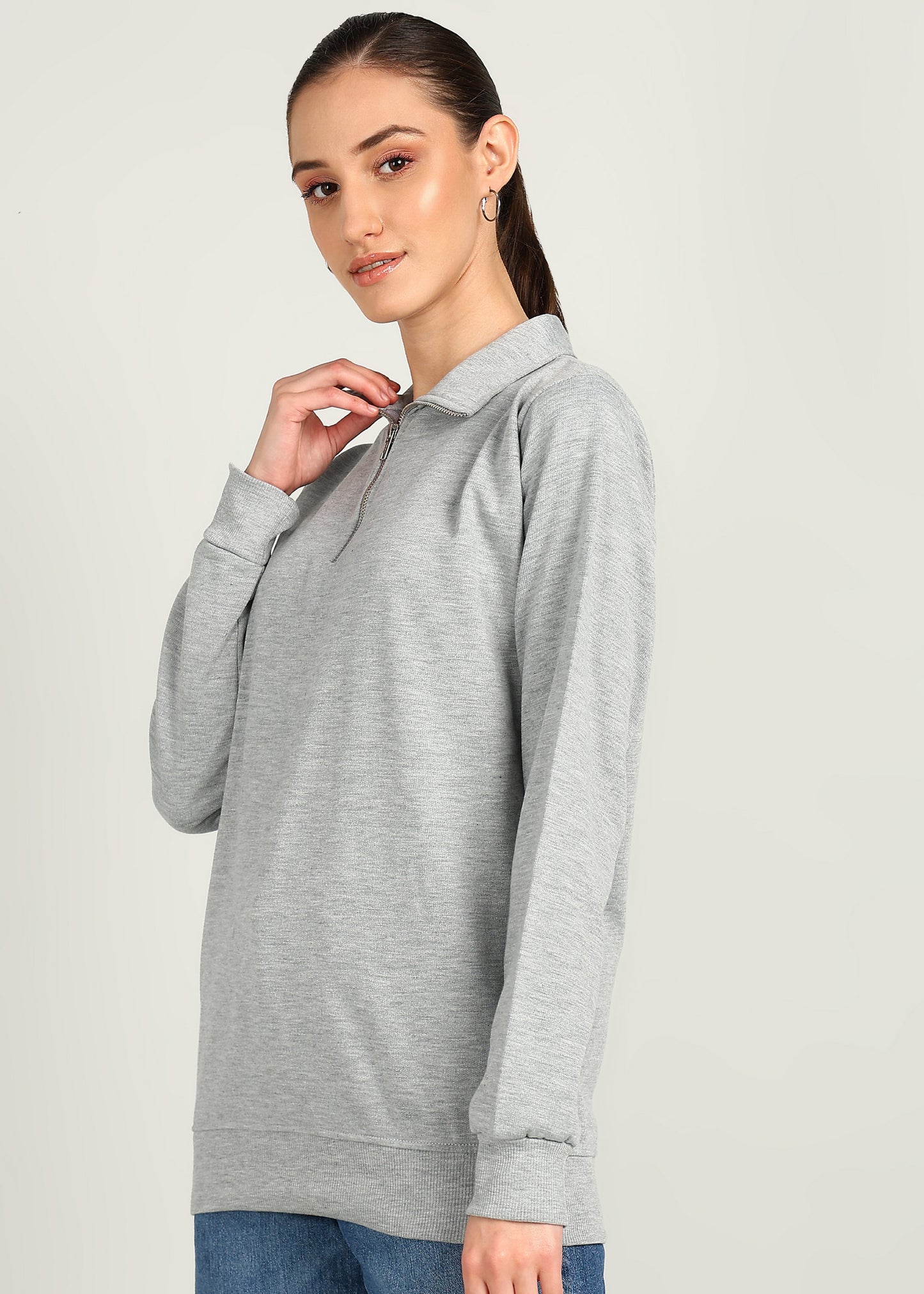 OLD MONEY ZIPPER Sweatshirt | GREY | Regular Fit