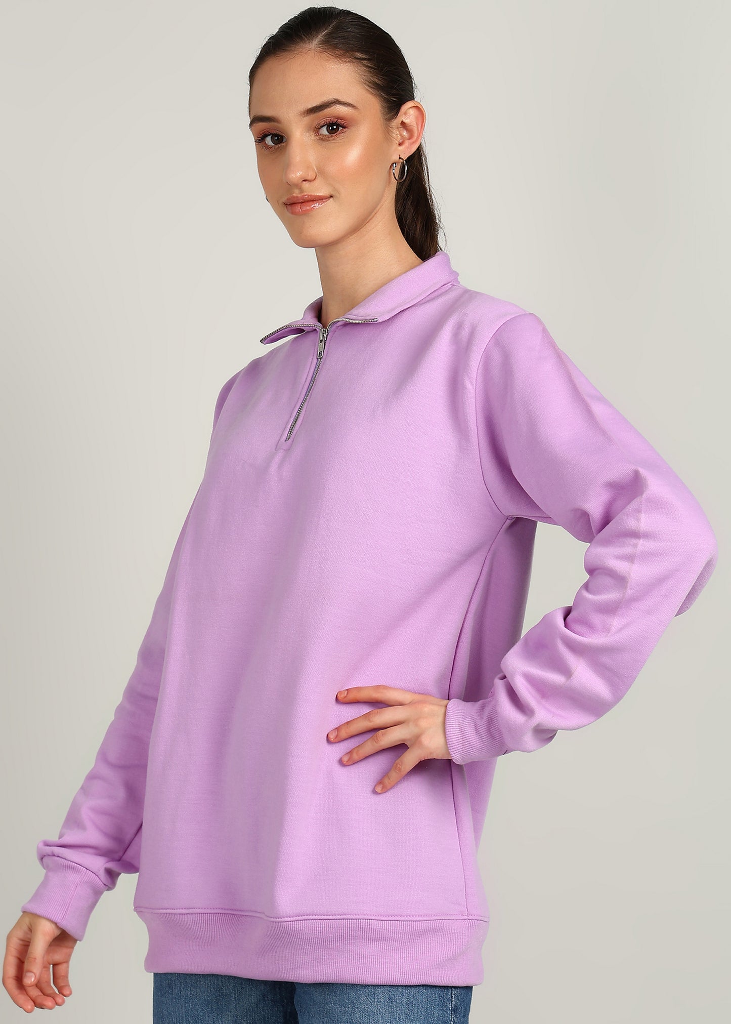 OLD MONEY ZIPPER Sweatshirt | LILAC | Regular Fit