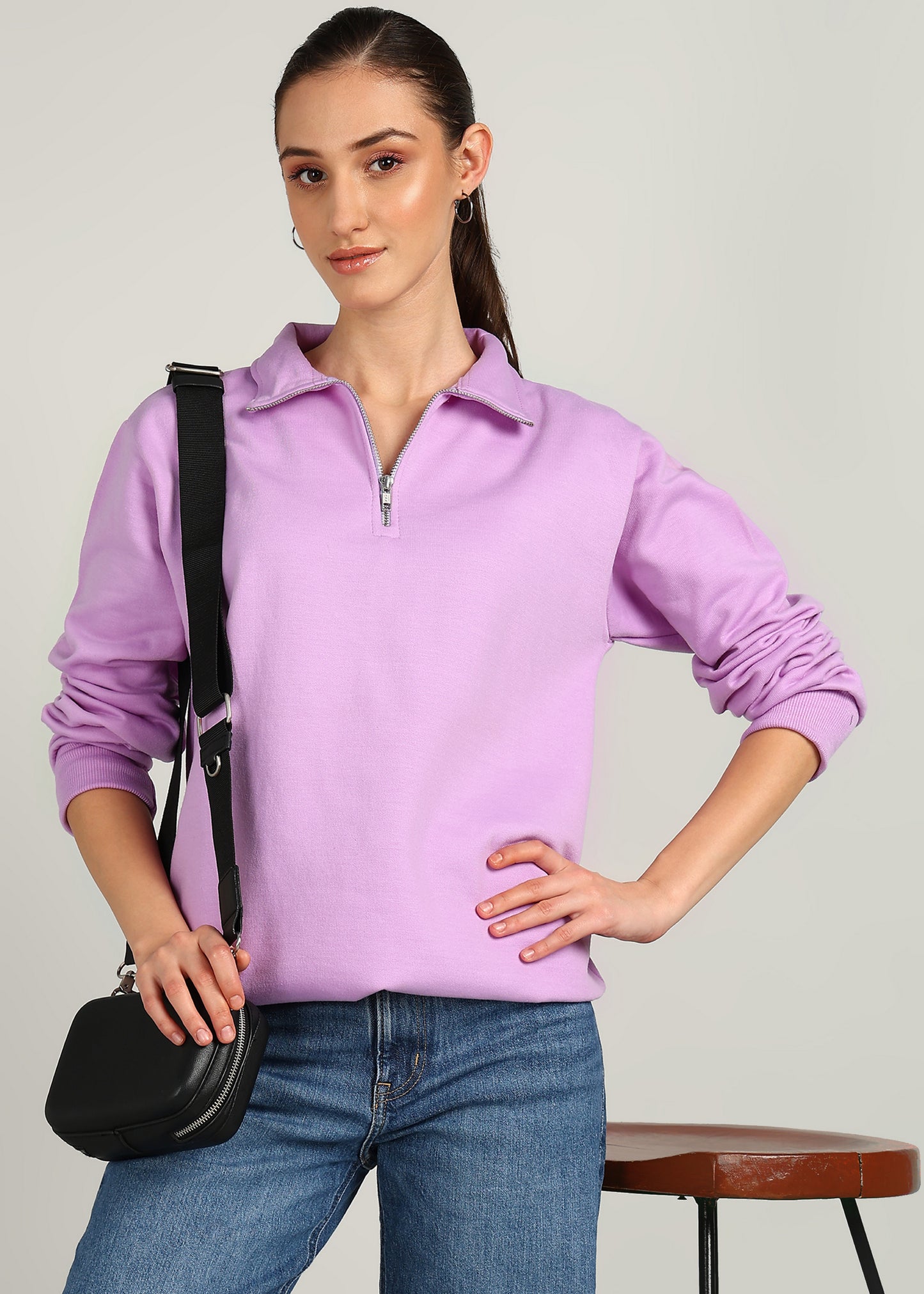 OLD MONEY ZIPPER Sweatshirt | LILAC | Regular Fit