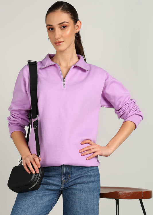 OLD MONEY ZIPPER Sweatshirt | LILAC | Regular Fit