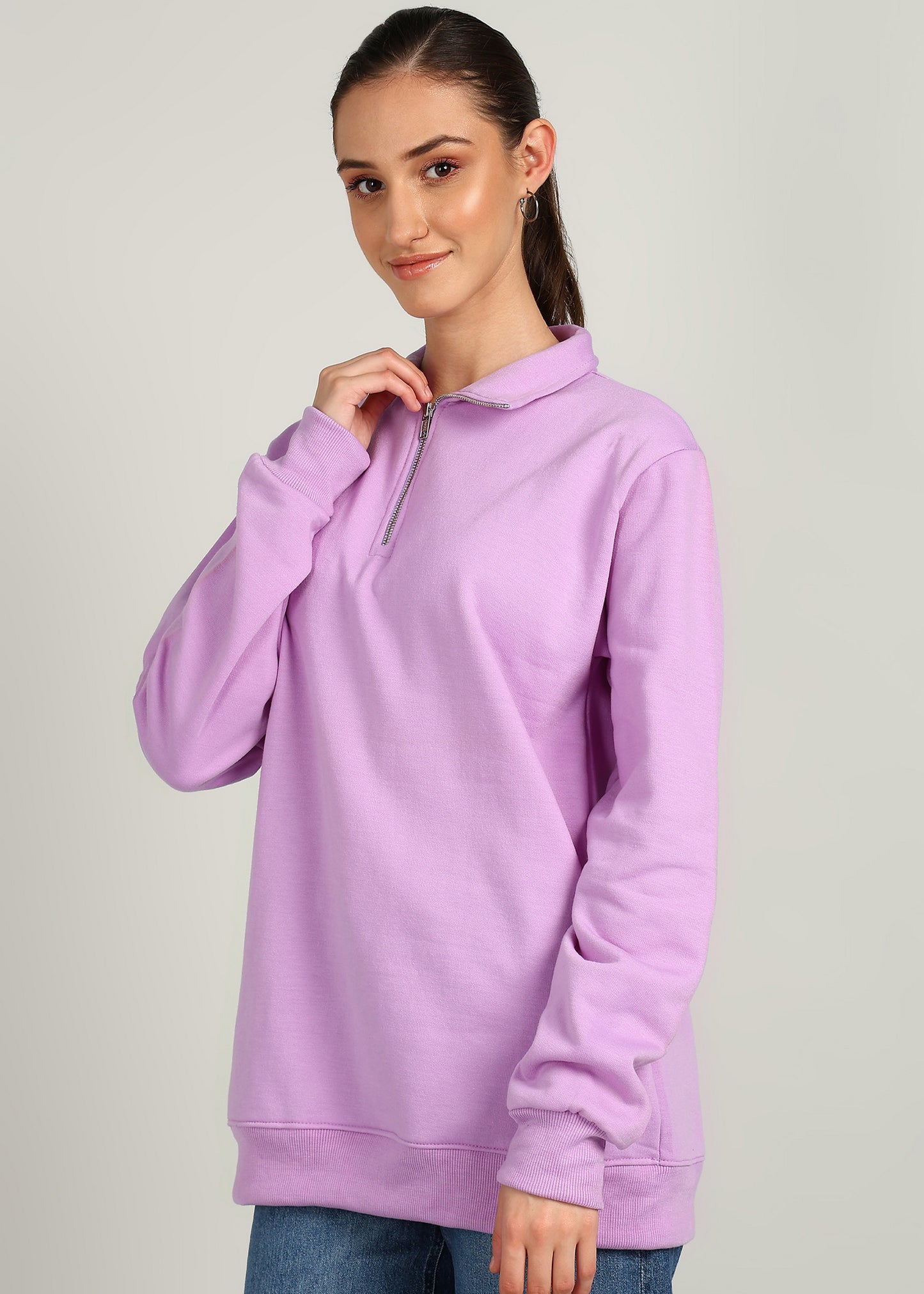 OLD MONEY ZIPPER Sweatshirt | LILAC | Regular Fit