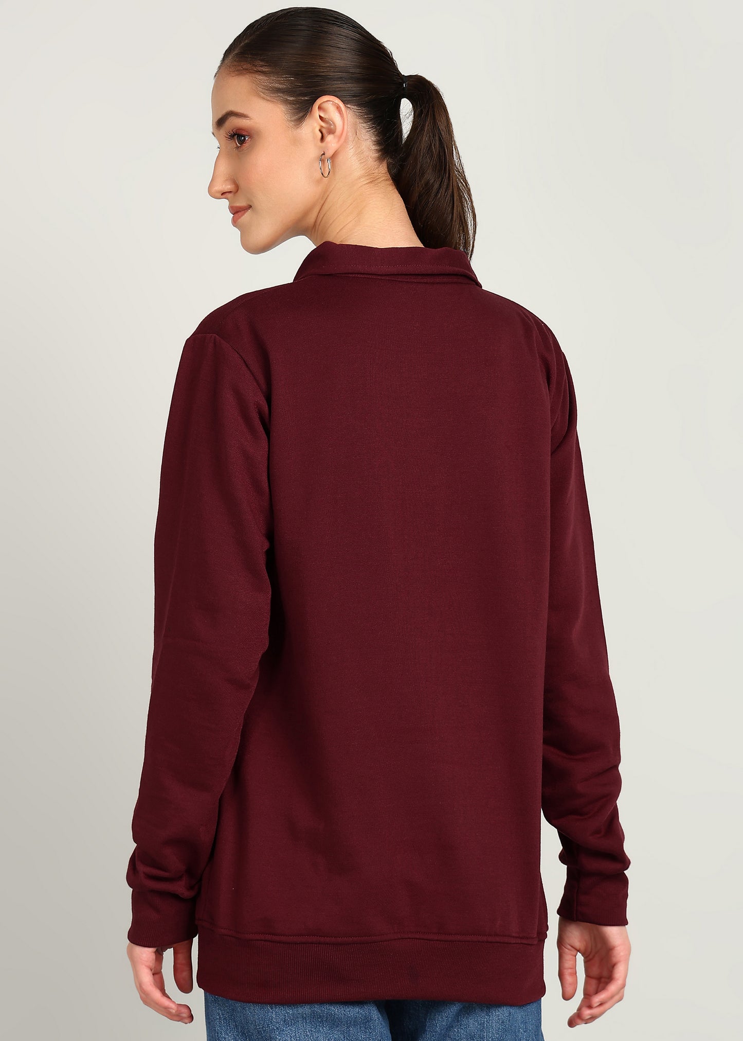 OLD MONEY ZIPPER Sweatshirt | MAROON | Regular Fit