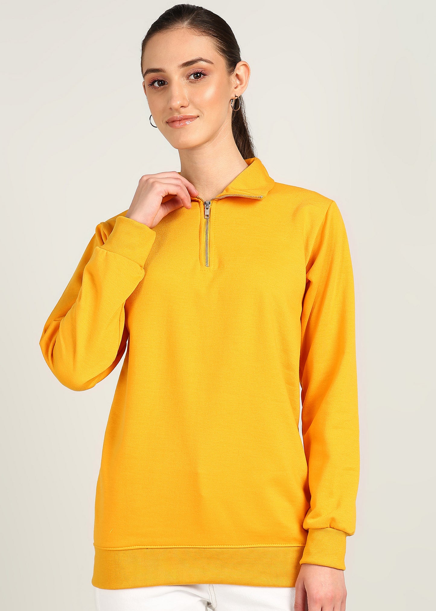 OLD MONEY ZIPPER Sweatshirt | MUSTARD | Regular Fit