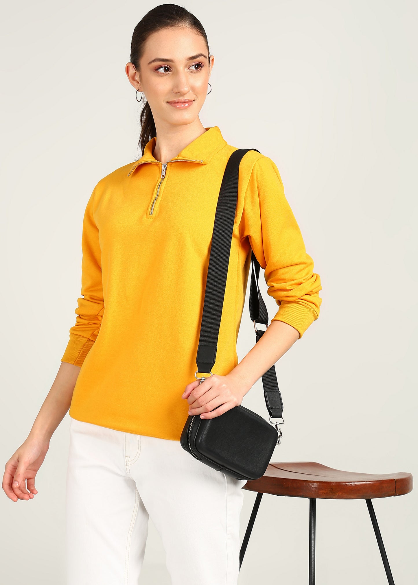 OLD MONEY ZIPPER Sweatshirt | MUSTARD | Regular Fit