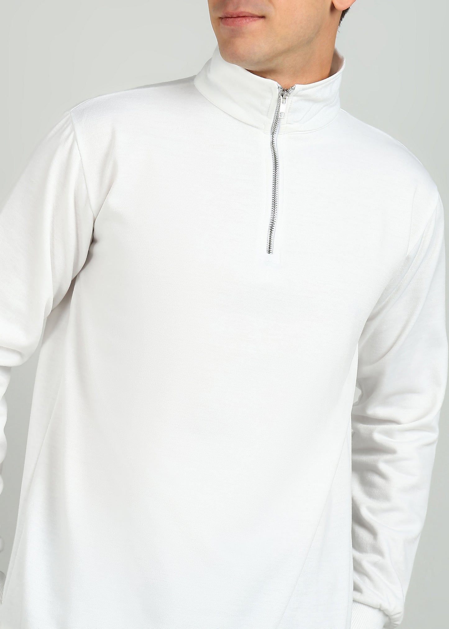 OLD MONEY ZIPPER Sweatshirt | CLEAR WHITE | Regular Fit