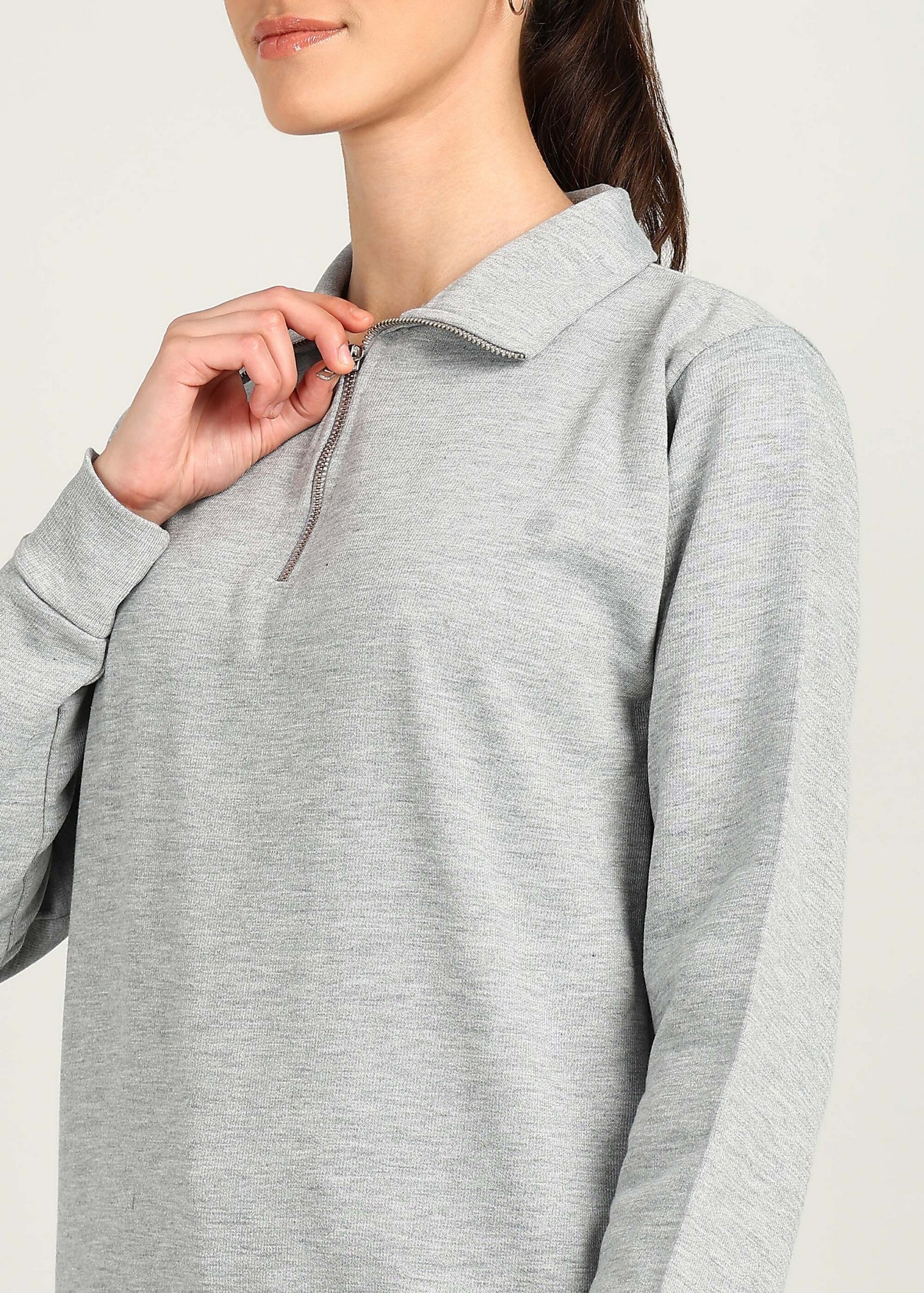 OLD MONEY ZIPPER Sweatshirt | GREY | Regular Fit