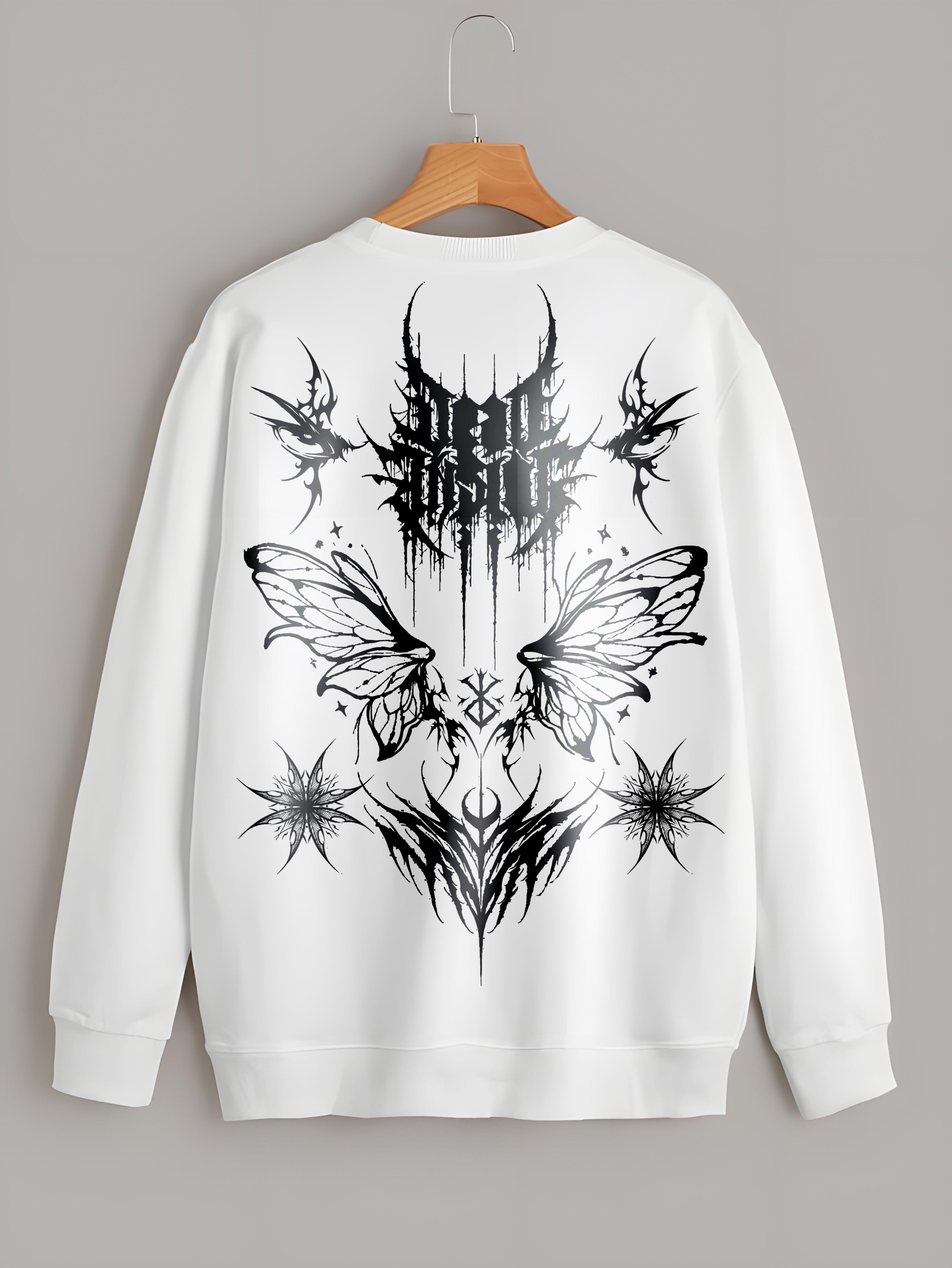 ANIME UNBROKEN IMMORTAL WHITE REGULAR FIT SWEATSHIRT