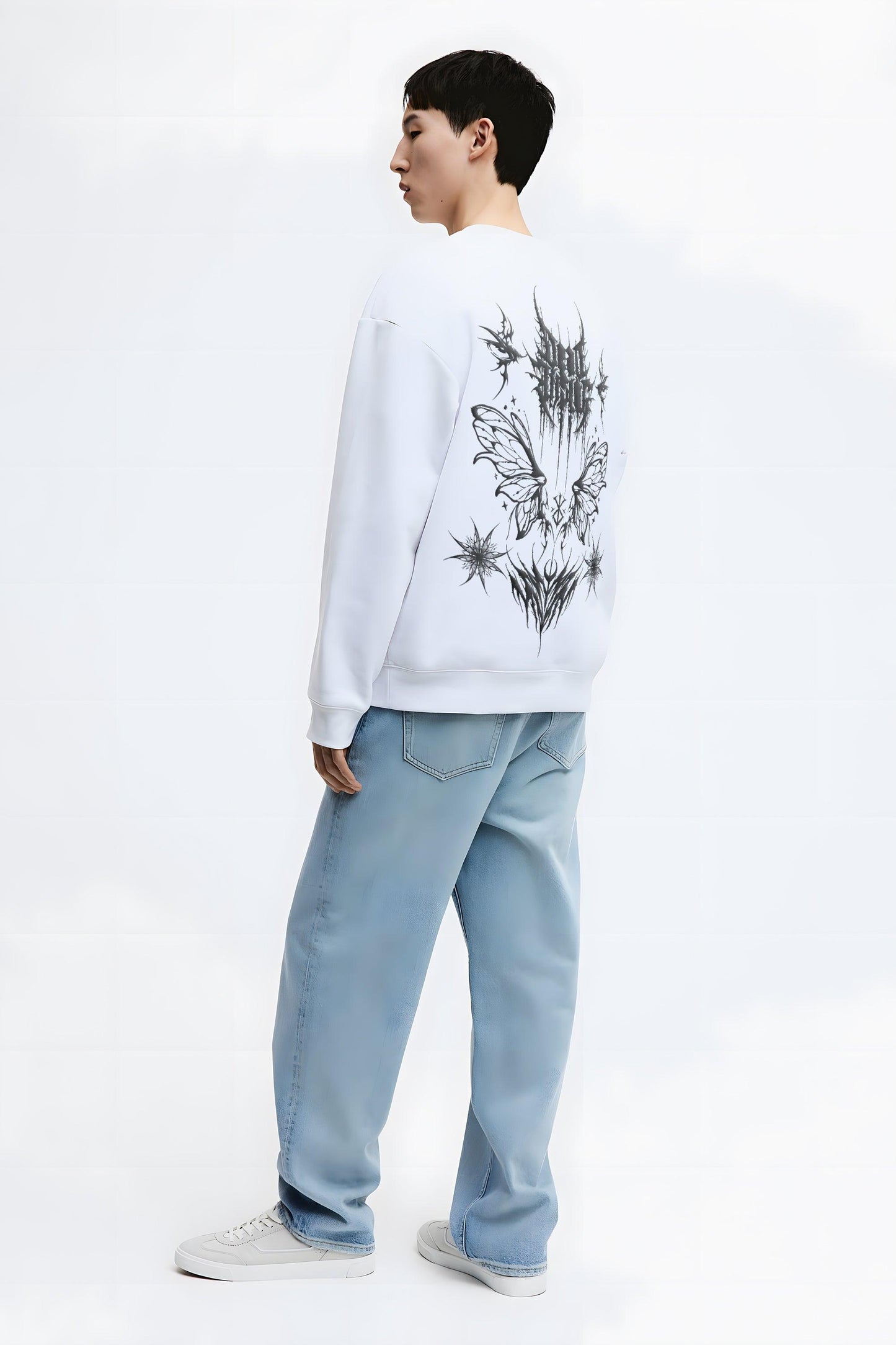 ANIME UNBROKEN IMMORTAL WHITE REGULAR FIT SWEATSHIRT