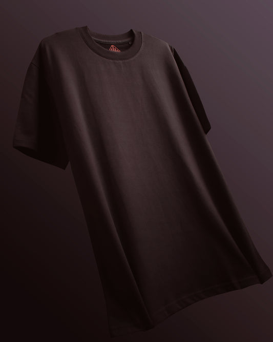 Heavy Weight | Coffee Solid Oversized T-shirt