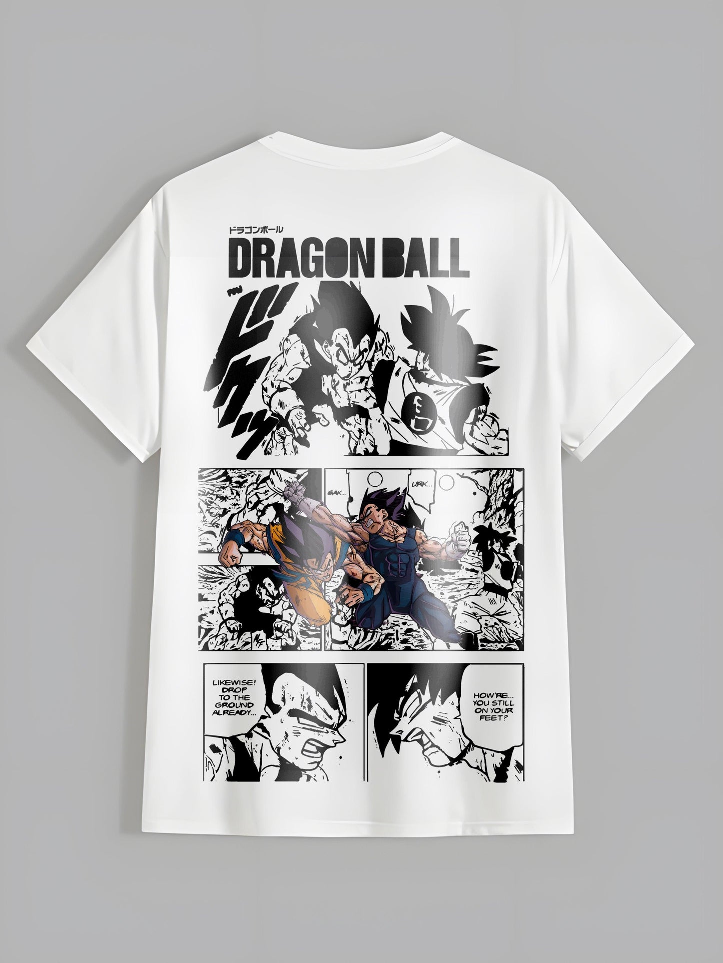 ANIME SAIYAN BATTLE COMIC WHITE REGULAR FIT T-SHIRT