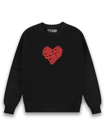 FOREVER LOVE KISSES BLACK SWEATSHIRT