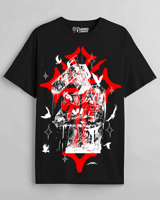 ANIME AXE SOUL BLACK REGULAR FIT T-SHIRT