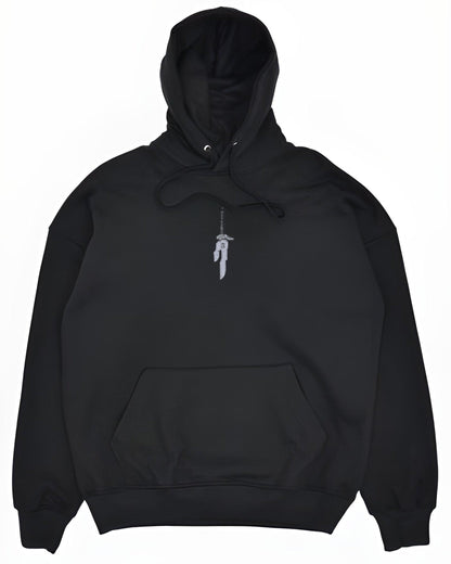 ANIME BEHIND GAINS BLACK REGULAR FIT HOODIE